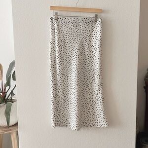 NWOT Rachel Zoe Black and White Polka Dot Midi Skirt